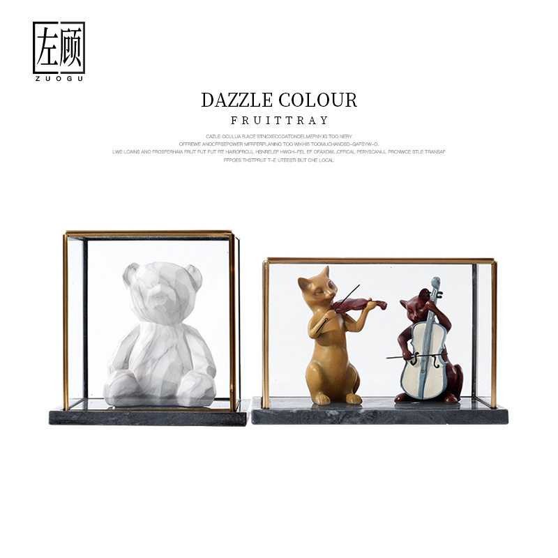 现代轻奢创意玻璃罩展示盒展会柜台橱窗方形透明工艺品防尘罩摆件