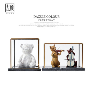 现代轻奢创意玻璃罩展示盒展会柜台橱窗方形透明工艺品防尘罩摆件