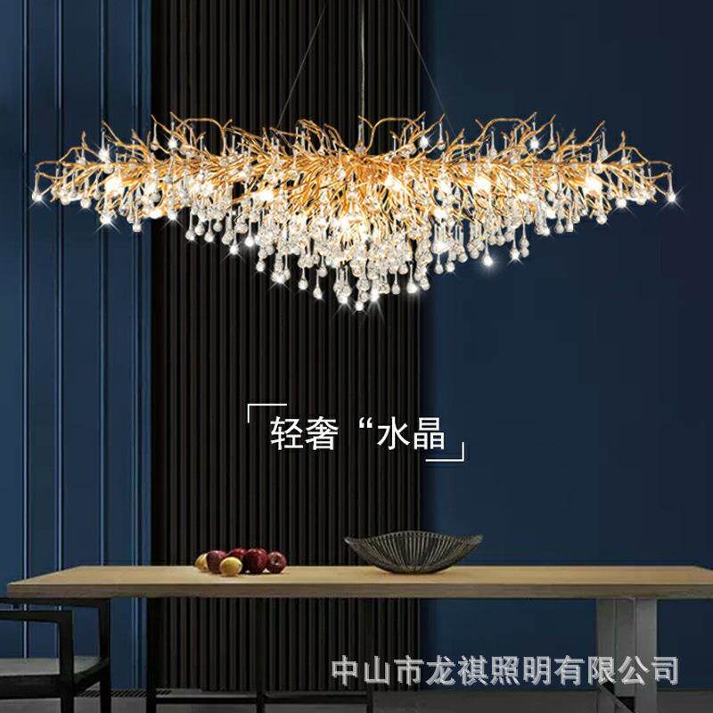 新款高级轻奢客厅蜡烛水晶吊灯酒店大堂复式楼卧室餐厅枝形吊灯