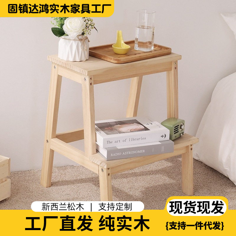 跨境热卖实木多功能踏脚凳双层阶梯凳小楼梯垫脚凳家用换鞋高低凳