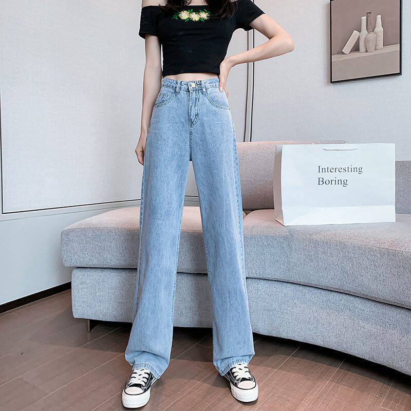 裤子泫2024破洞女雅风老爹显瘦