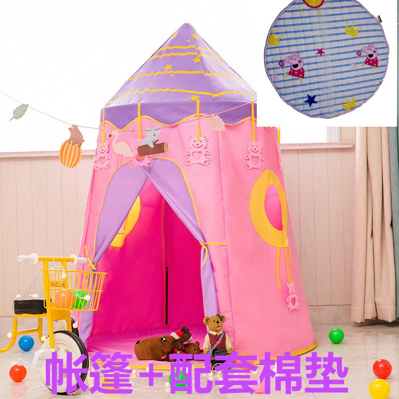 速发儿童帐篷室家男孩孩内用小屋子宝宝公主玩具古堡蒙城包王小祥