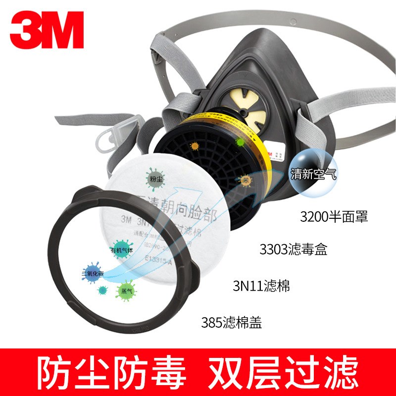 速发防毒面罩防酸性气体蒸机有汽防化氯氢二氧化硫化工防护面具橡