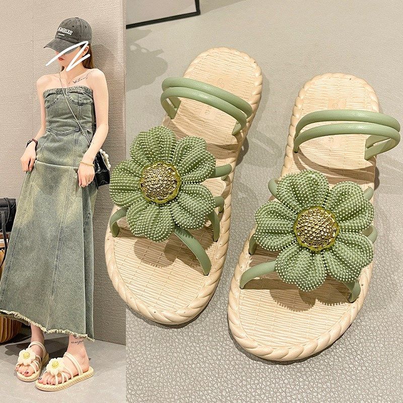 速发士凉拖鞋外穿塑可湿0款雨天沙滩海边可下水2水24新款的料凉鞋