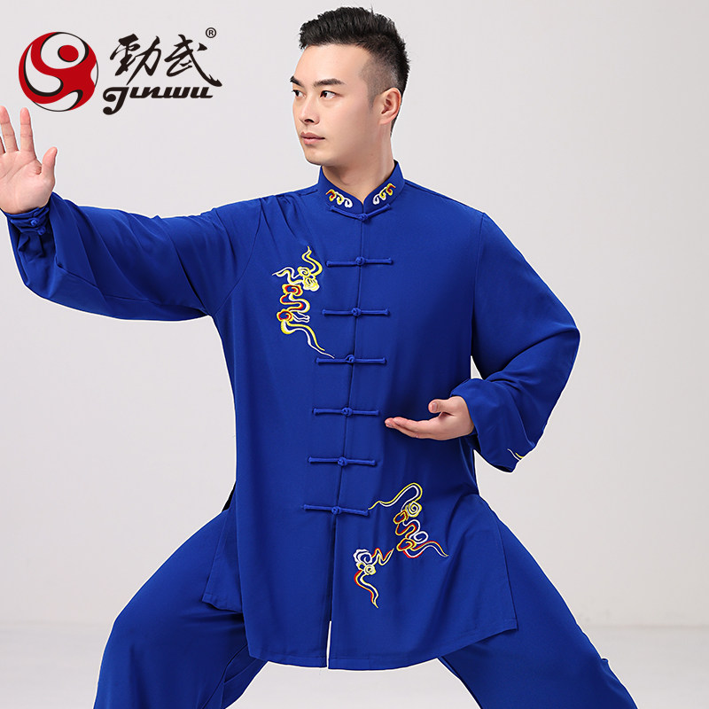 速发太极服款新款2024高端比赛表演练极拳太功男服中长款八段锦中
