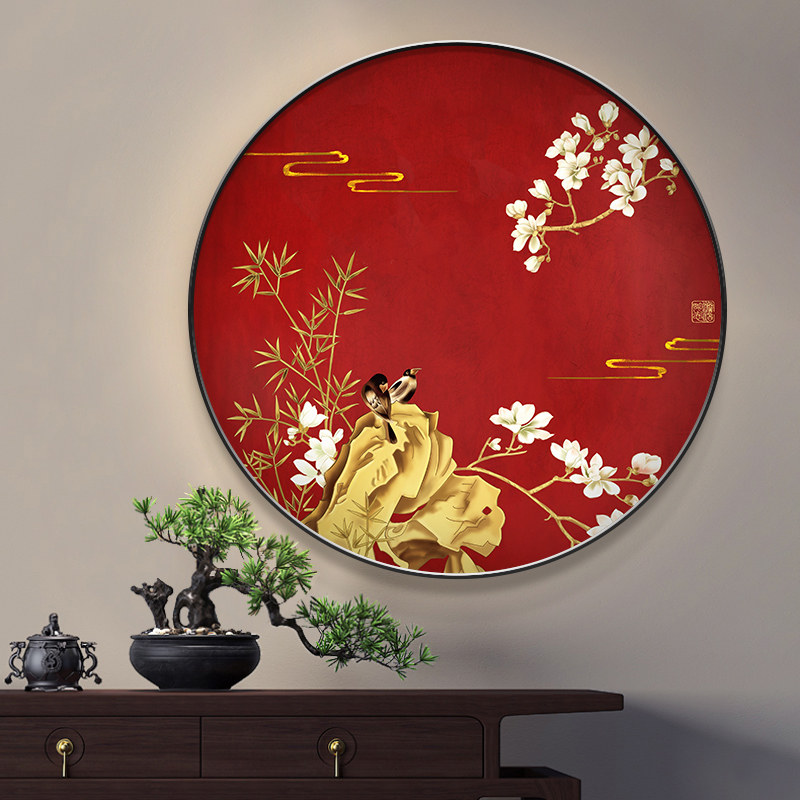 速发202眉新款画上4梢中式玄关走廊进门入户装饰喜客厅挂画沙发壁