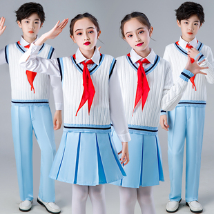 速发儿童合唱演诵比冯琳朗出服装冬季童小学生口才演讲服赛秋冬