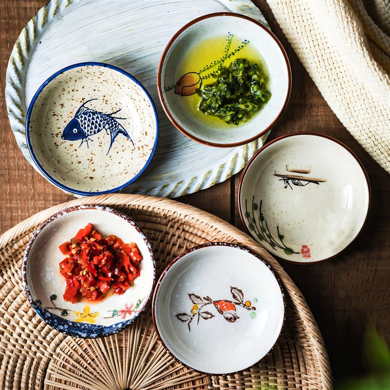 速发家料碟子陶瓷酱油醋碟菜碟盘子式号餐具釉下彩日小味碟蘸用调