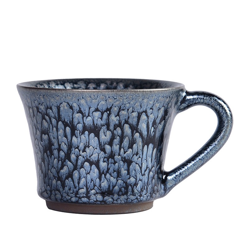 速发铁胎百花盏建盏茶杯带防烫主人杯 家用复古茶杯子