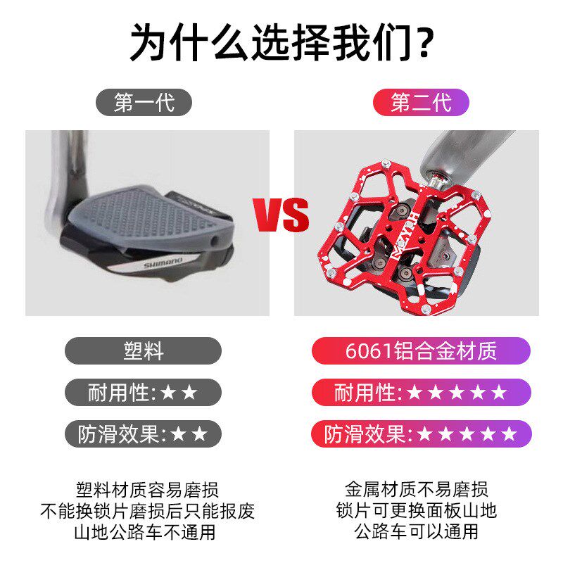 速发新款公车 锁踏转平踏路山地自行车快拆锁片 单车夹板脚踏骑车