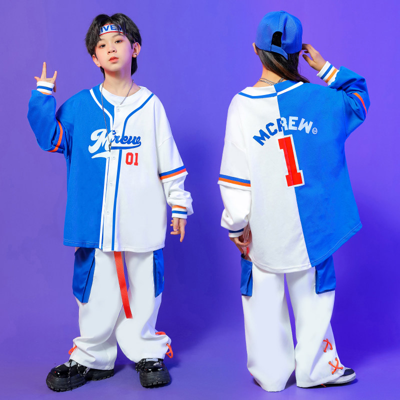 速发嘻哈儿童套装街舞潮服男童炸街演出服幼儿hiphop孩爵士舞套装