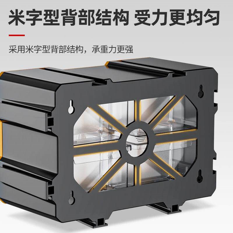 速发日本工具零件分类收纳盒五金工具箱抽屉式方形可分格零件盒