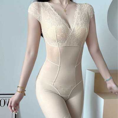 直销新款新款90202#薄款蕾丝小飞袖瘦腰收腹提臀产后美体女士塑身