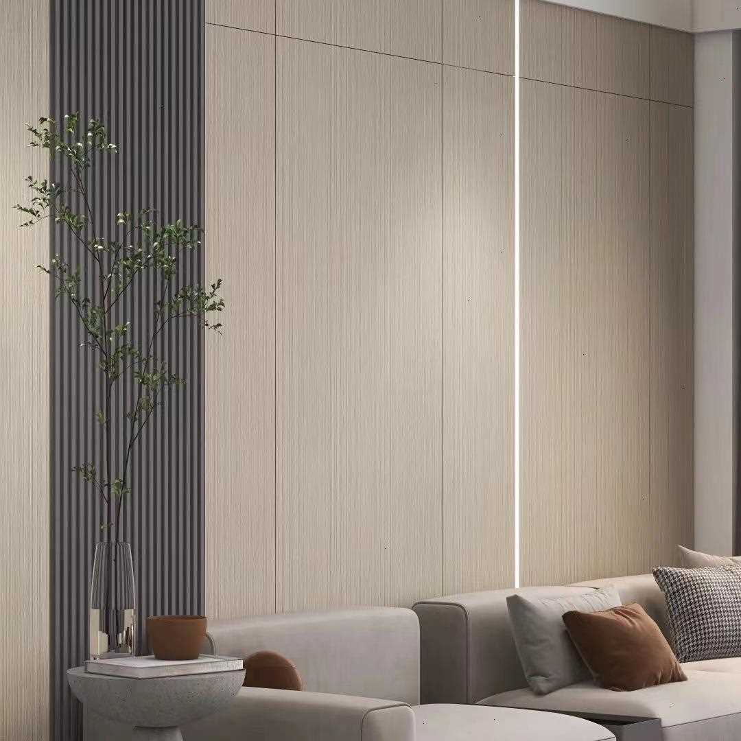 直销新款木饰面竹木纤维集成墙板实心板0.8厚1.22米宽电视背景护