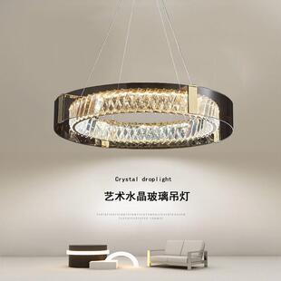 轻奢水晶灯客厅吊灯后现代简约风设计师餐厅新款 直销新款 led圆形
