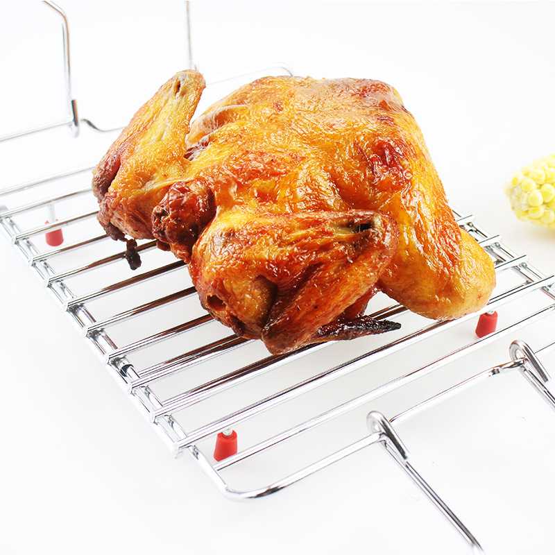 新款直销户外BBQ烧烤工具不锈钢烤鸡转移架烘烤鸡盘烤鸡架烧烤架8