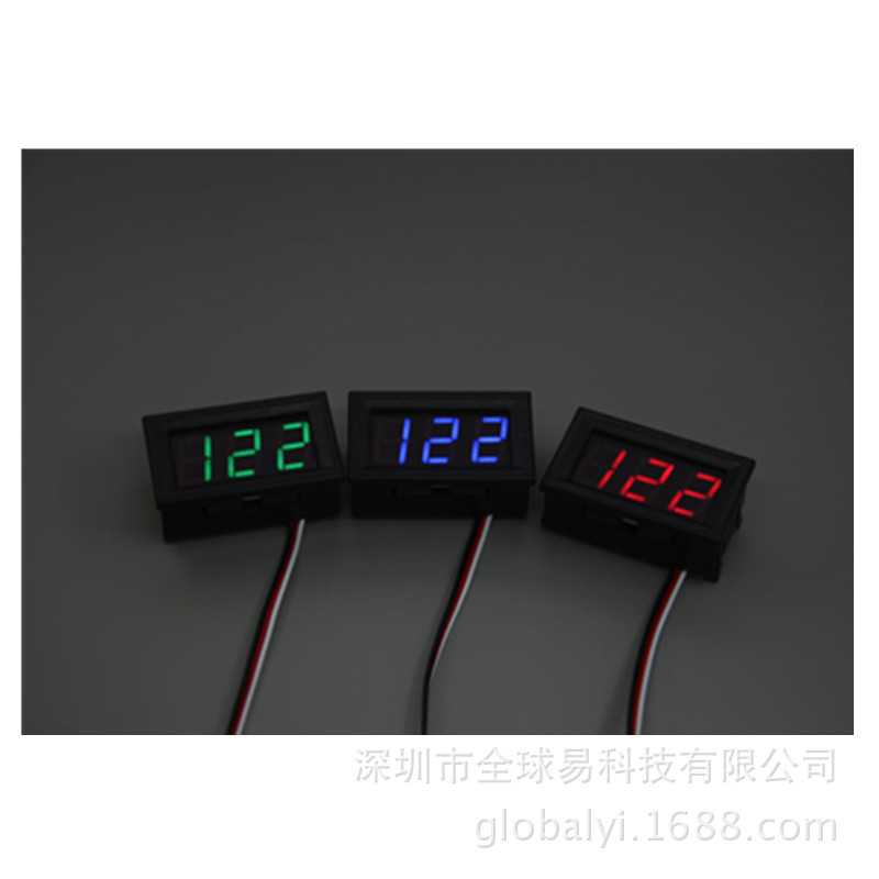 新款直销两线 5V-120V 电动车电压表头 数显 36V/48V/60V/72V/84V