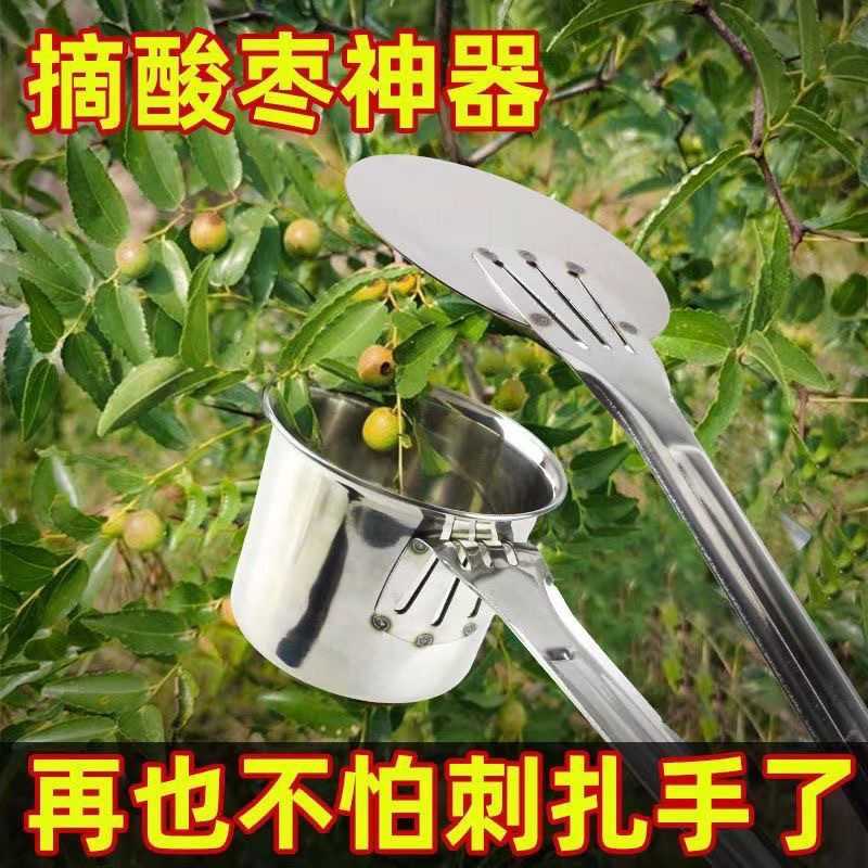 新款直销不锈钢摘果摘酸枣神器采果野果子摘山枣采摘蓝莓摘小番茄