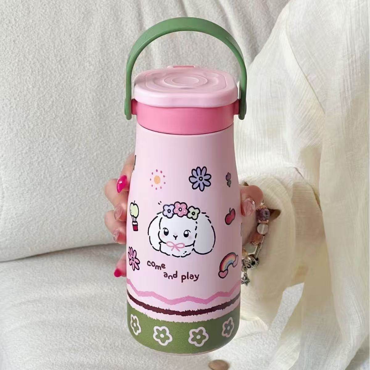 保温杯女2025新款大容量陶瓷内胆双饮水壶高颜值便携办公室咖啡杯