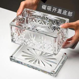 亚克力纸巾盒家用客厅轻奢长方形透明亚克力纸抽盒茶几PC 直销新款