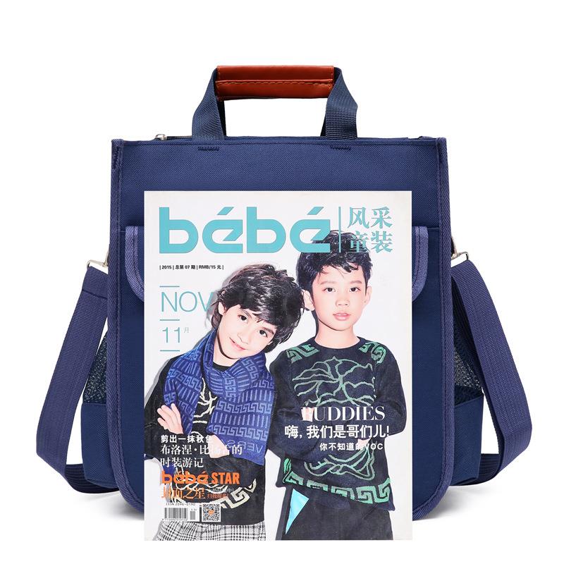 直销新款学生三层拎书袋手提袋补习袋帆布防水小学生补课包儿童双