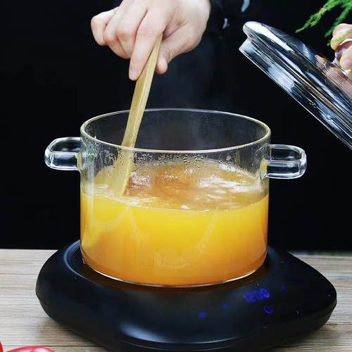 直销新款可明火耐高温家用玻璃透明双耳汤锅养生煲粥炖锅高硼硅烧