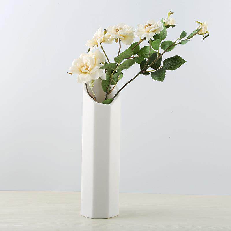 直销新款陶瓷白色花瓶摆件现代简约创意客厅家居软装饰品大小插花
