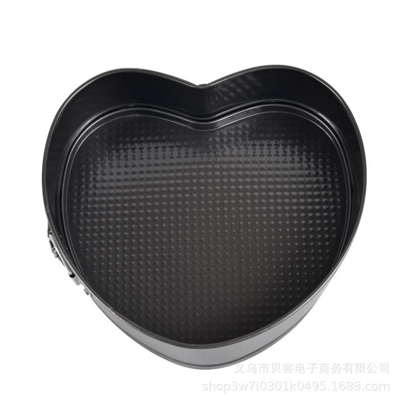 直销新款方心圆活底蛋糕模带扣生日蛋糕模三件套不粘蜂巢蛋糕模具