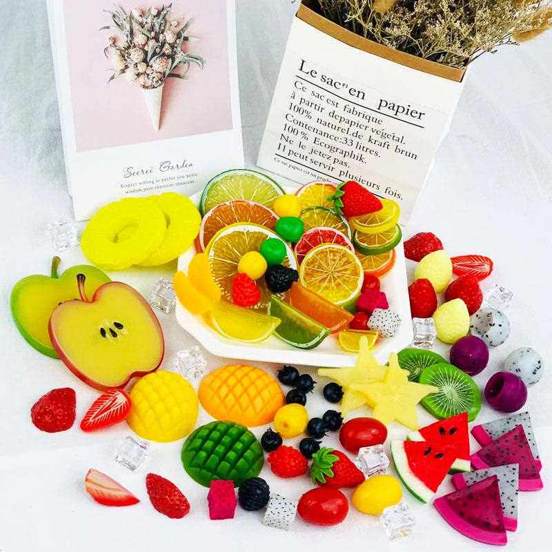 直销新款仿真柠檬片假水果模型橙子切片塑料草莓块西瓜片装饰摆件