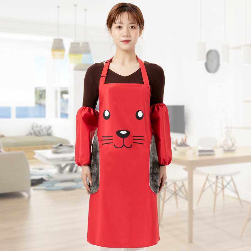新款直销围裙女家用厨房夏季薄款2021新防水防油可爱工作服可印lo