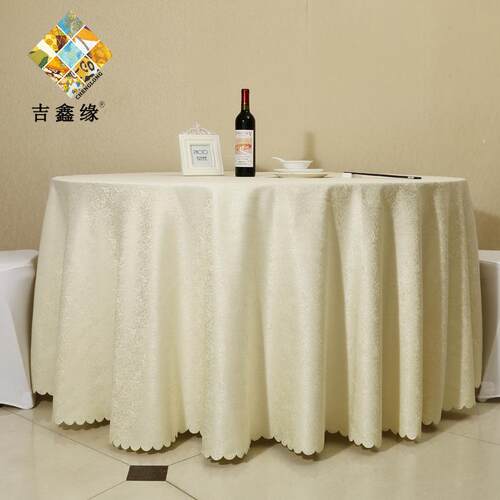 新款直销酒店桌布餐厅台布纯色提花圆桌布酒店婚宴布置台布欧式圆