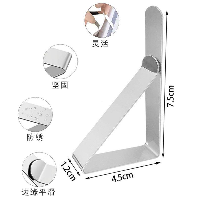 直销新款直销 不锈钢桌布夹 12pcs套装 三角形台布夹子 餐桌布固