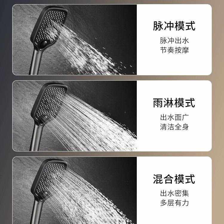 直销新款全铜枪灰钢琴键恒温数显花洒套装酒店家用淋浴增压顶喷头