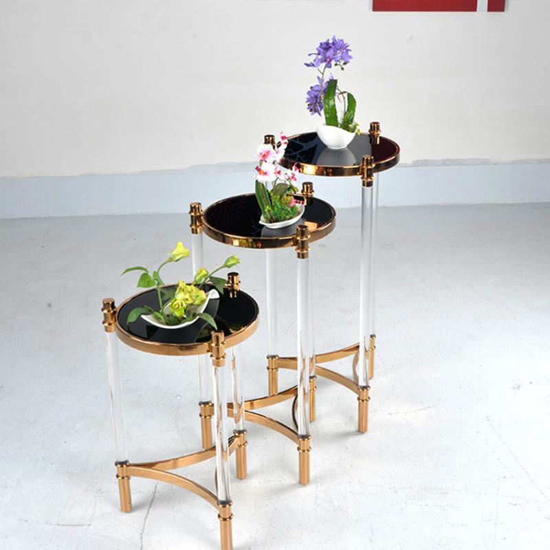 多欧式花简易阳台花ZVO架克力室内落地式客亚厅层置物花盆架不锈