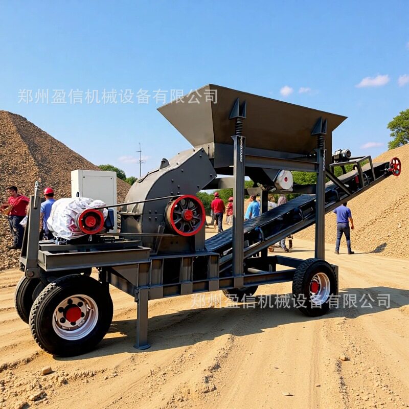 移动油电两用锤式建筑垃圾制砂机