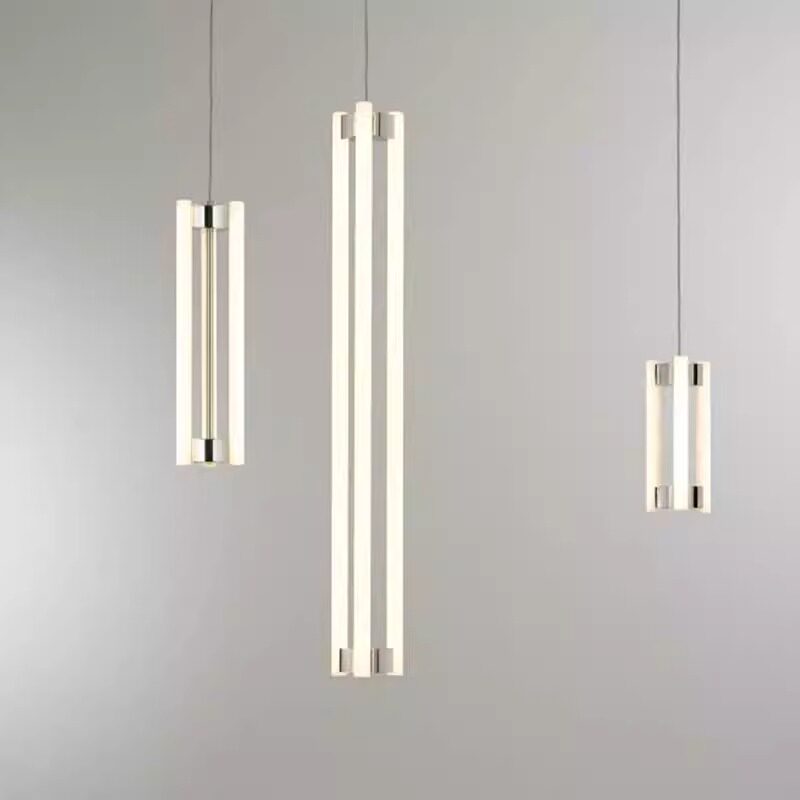 后现代轻奢三角LED金属长条吊灯卧室床头餐厅客厅设计师款装饰灯
