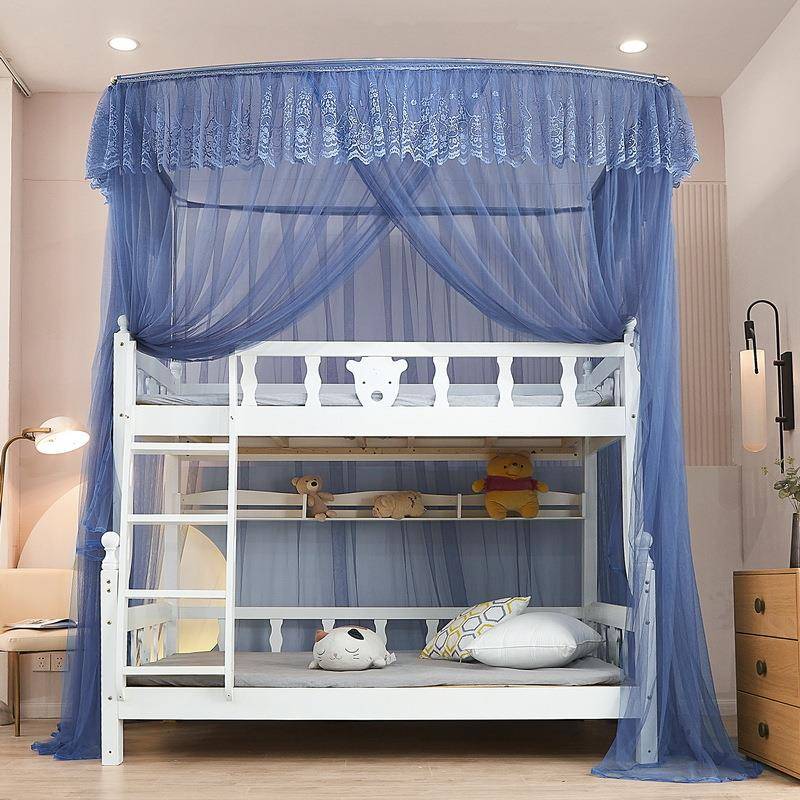 儿童双层下床低蚊帐1.上25m子母NLV床家用高铺梯形u型伸缩1.米1.3