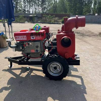 铸铁4寸自吸式抽水泵 水冷柴油机带动 农田灌溉免加引水浇地水泵