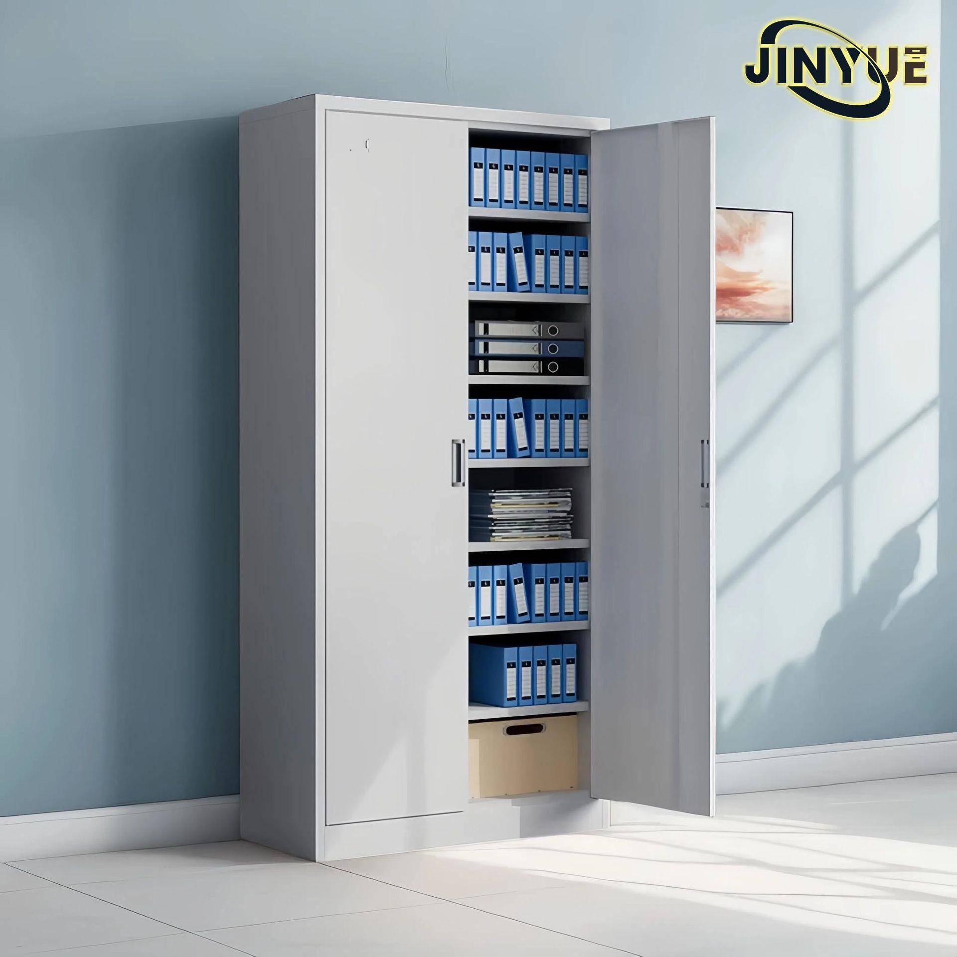 铁皮料双门文件门柜掩九层凭证柜简易带锁办公储室物柜QTR资档案