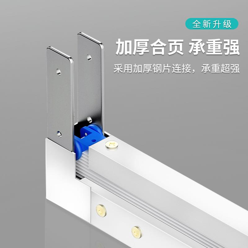 隐形浴FP07帘套装免打孔浴室防水布防卫生霉间叠折帘子拉轻奢隔断