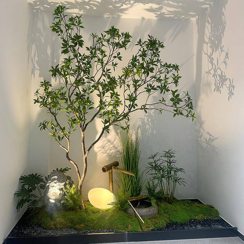 高端马醉木真绿植树室内景仿生植物装饰树橱POW窗大型假简造约景