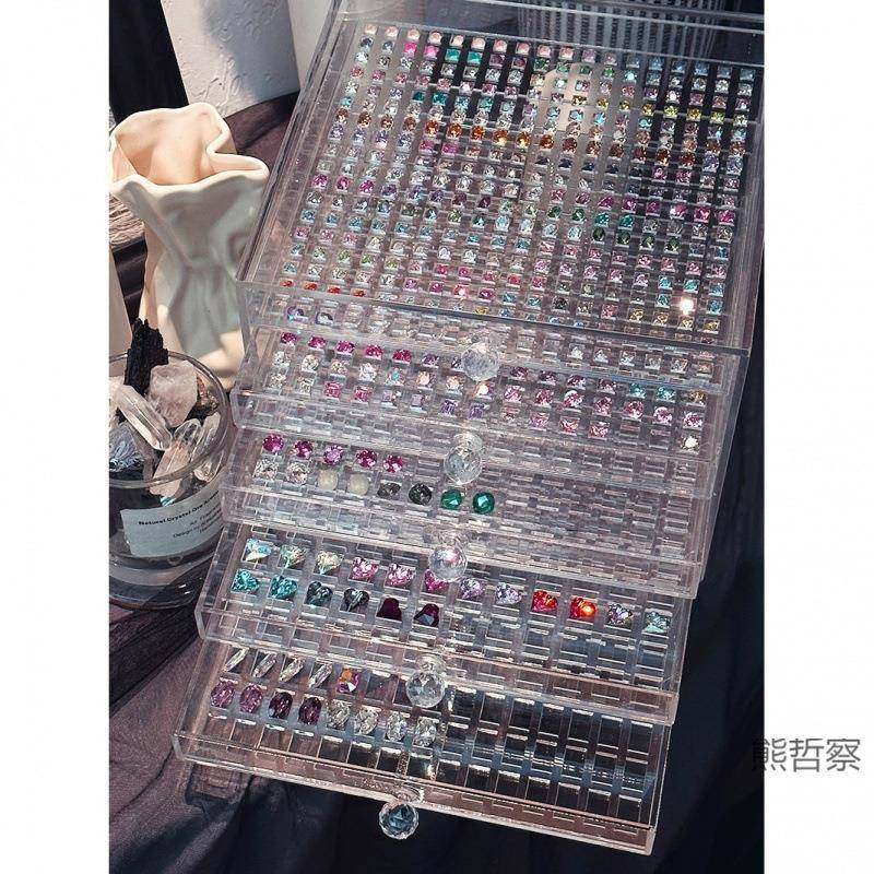 华无品牌/子墅新款亚克收纳货美甲盒美甲店高透明现小饰品抽力屉