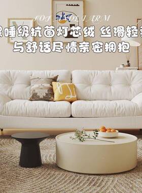 云朵2沙发小户型客厅205新款布GOW双猫爪人布艺懒人奶油风卧室小