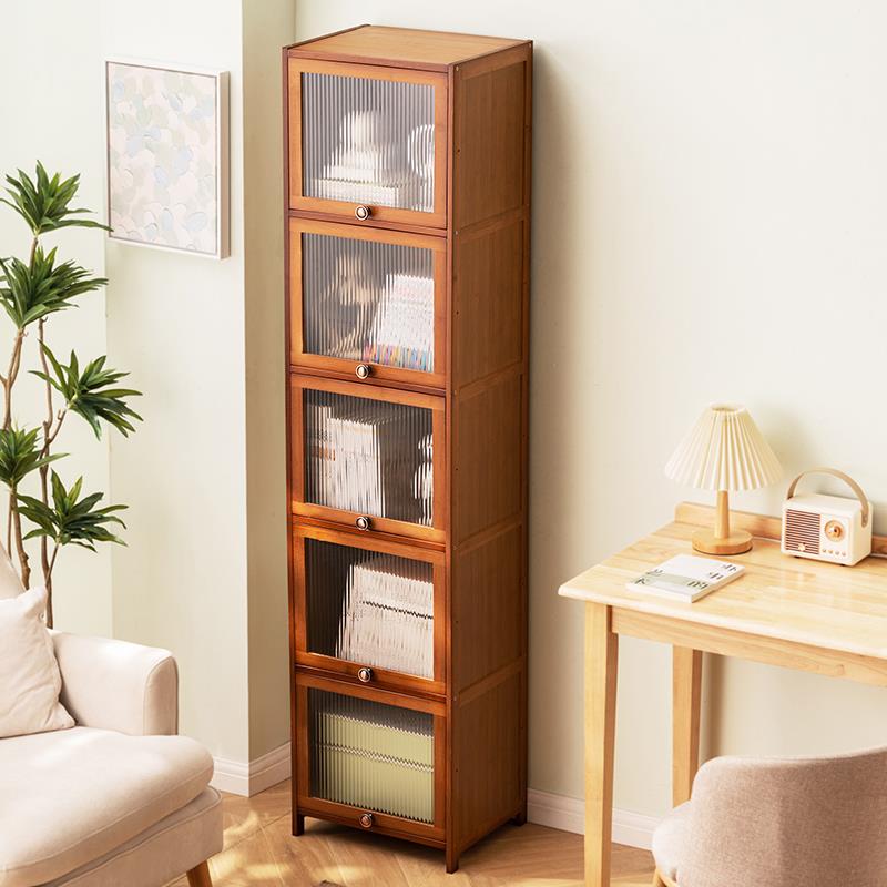 5Y柜A书1书现简约带门防代BSB尘格子柜实木架窄柜储物柜落地组合