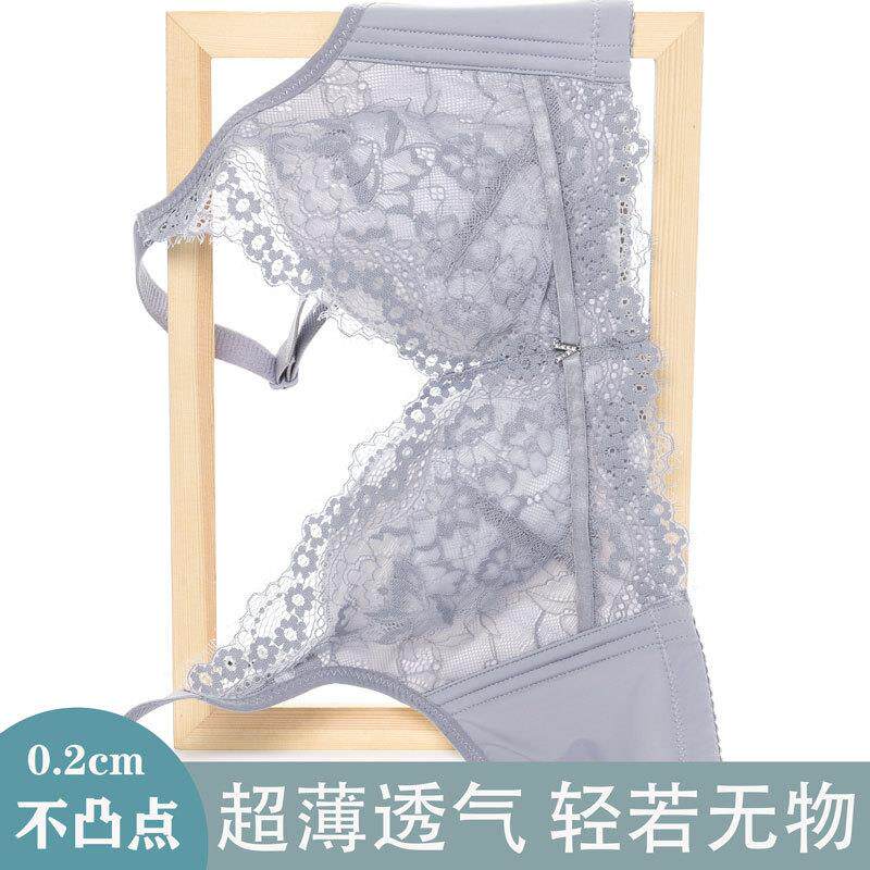 直销新款大码无钢圈内衣女薄款无海绵性感蕾丝文胸聚拢调整型大胸