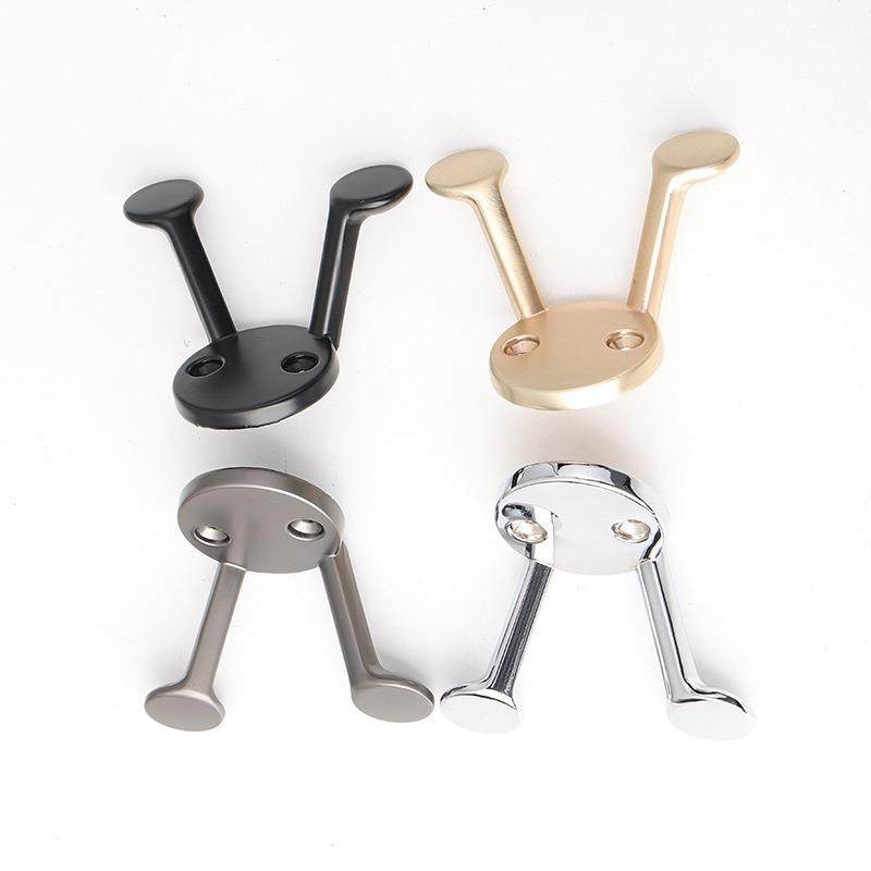 直销新款玄关门后收纳挂衣钩单个墙壁挂衣帽钩打孔挂钩创意锌合金