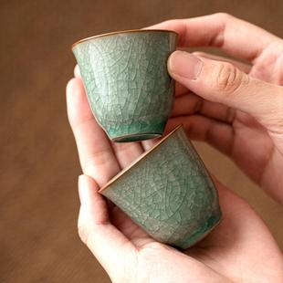 汝窑冰花茶杯主人杯单杯开片陶瓷功夫茶具茶盏家用待客喝 直销新款