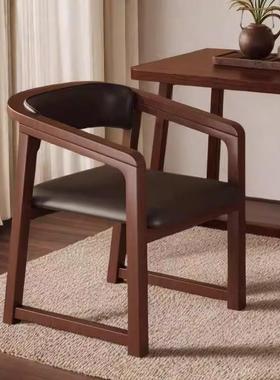 新中适22541式实木餐椅家用软包靠人休体工学久坐舒书房闲茶桌回