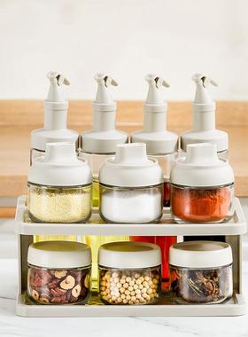 调料瓶120526盒套厨装玻璃调味瓶调味料罐家用盐罐调罐收纳组合装