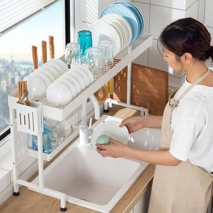 2021 伸面缩厨房水槽物置架台放碗碟筷多功能家用水池上方沥可